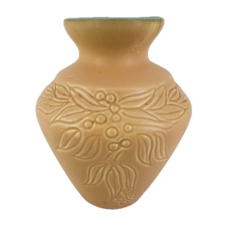 Vintage Coors Pottery Salmon Pink Floral Deco Vase