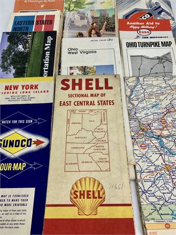 11 Vintage United States Road Trip Automobile Travel Maps
