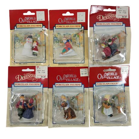 Lemax Dickensvale / Old World Village Porcelain Figurines - Lot of 6