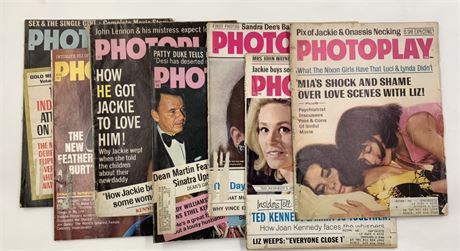 7 1960s-70s Photoplay Hollywood Gossip Magazines