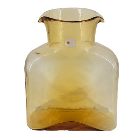 Vintage Mid Century Blenko Double Spout Yellow Vase