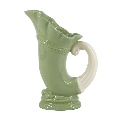 Vintage Lenox Celadon Cornucopia Horn of Plenty Vase