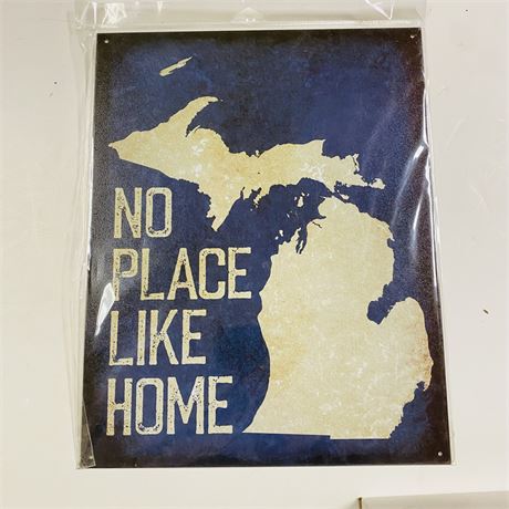‘No Place Like Home’ 12.5x16” Retro Metal Sign
