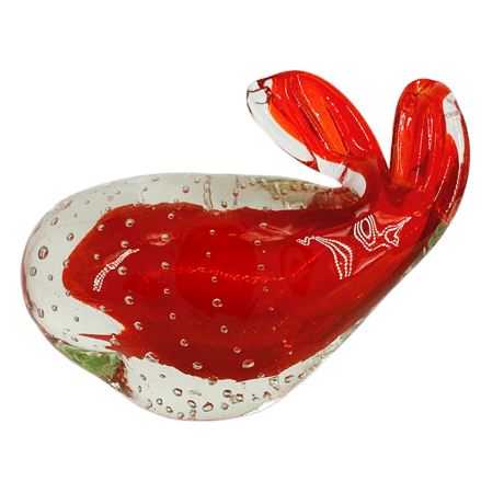 Vintage Blown Glass Whale Paperweight