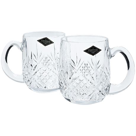 Shannon by Godinger "Dublin" Crystal Beer Mugs, Set of 2