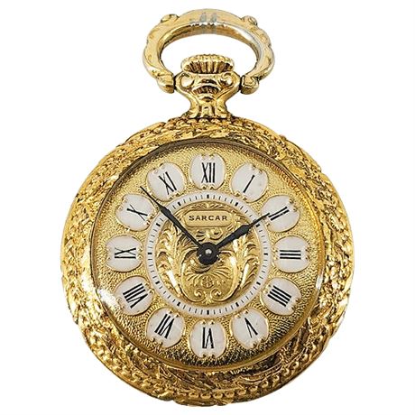 Vintage Sarcar Small Gold Tone Pocket Watch