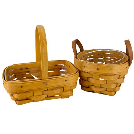 Longaberger Parsley Booking & Thyme Booking Baskets