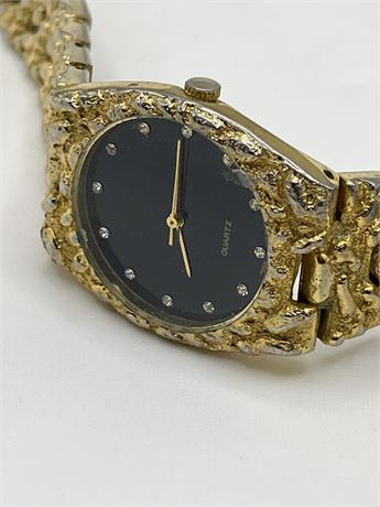 Faux gold nugget quartz Vintage watch