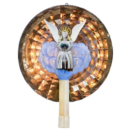 Vintage Bradford Lighted Metallic Plastic Heavenly Christmas Angel Tree Topper