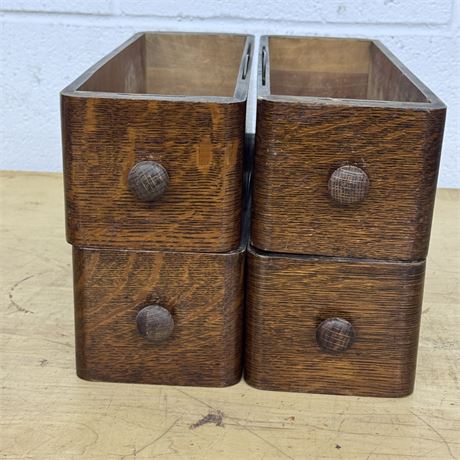 Four (4) Sewing Drawers - Oak Finish