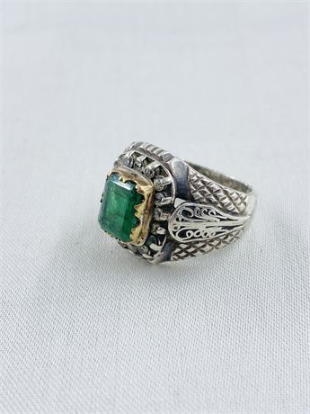 Stunning 11.g Vintage Handmade Sterling Ring Size 11.5