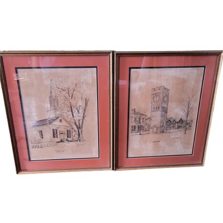 Andrew McEachern Episcopal Church / Clock Tower Hudson Ohio Framed Prints