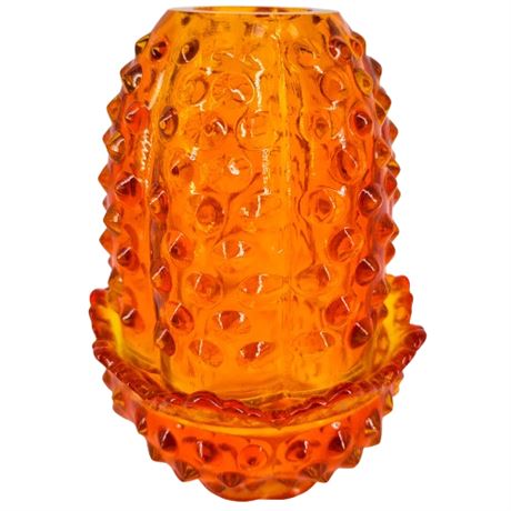 Vintage Fenton Orange Hobnail Fairy Lamp UV Reactive