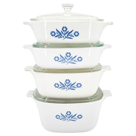Vintage Corning Ware Blue Cornflower Casseroles & Lids