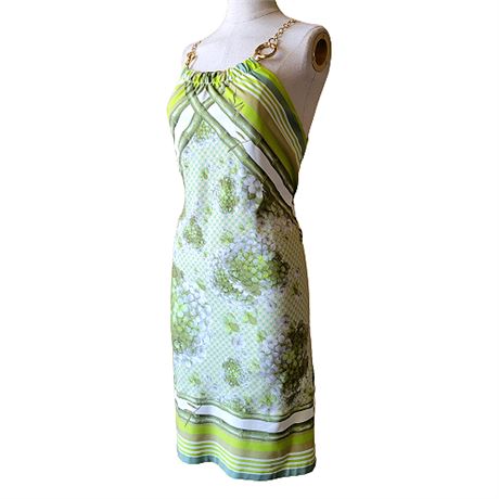 Class Roberto Cavalli Green Hydrangea Dress