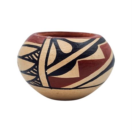 Signed Miniature Pueblo Pottery Bowl