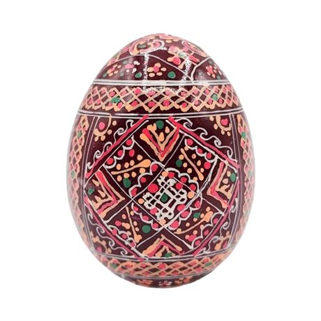 Hand Painted Ukrainian Wooden Egg