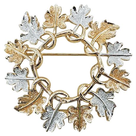 Vtg 1968 SARAH COVENTRY "Garland" Leaves Wreath Brooch