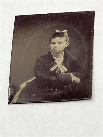 Vintage 2 1/2 “ woman tin type