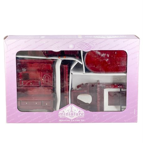 Vintage Miniature Collection INC Cherry Wooden Dining Set *New in Box