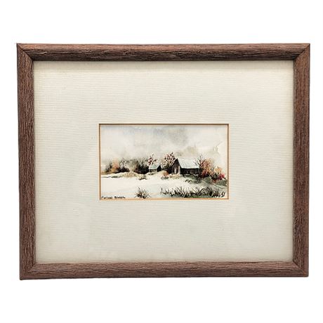 Signed Corliss Blakely Miniature Watercolor Painting