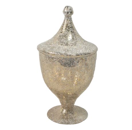 West Virginia Glass "Gold Brocade" Candy Jar with Lid