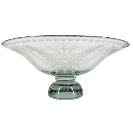 Large Pairpoint Etched Console Bowl