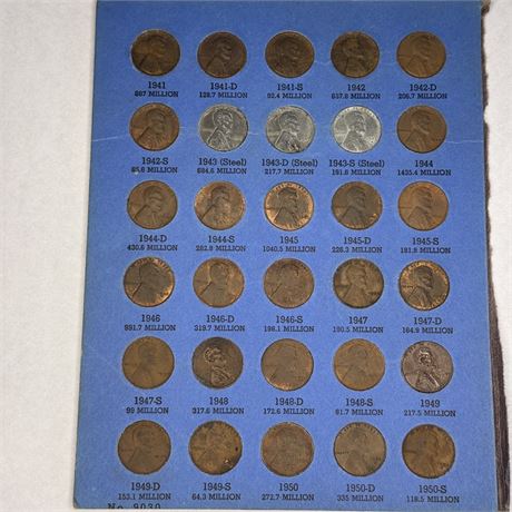 1941 - 1950S Wheat Pennies
