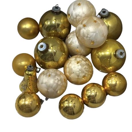 Vintage White & Gold Ornaments