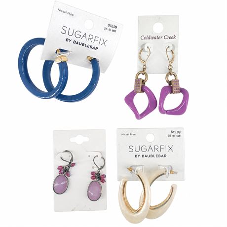 Earrings Lot - Sugarfix by BaubleBar, Coldwater Creek & Purple Drops