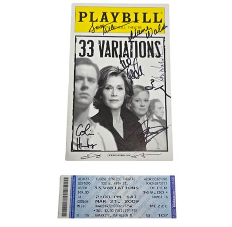 Jane Fonda & Cast Autograph "33 Variations" Broadway Playbill