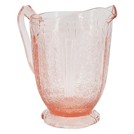 Vintage Jeanette Glass Cherry Blossom Pink Pitcher