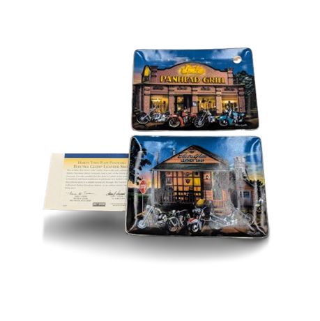Two Franklin Mint Town Plate Panoramas