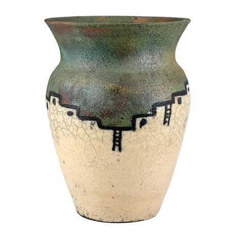 Yale Pottery Vintage Raku Glazed Vase