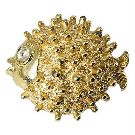 Vintage Puffer Fish Brooch