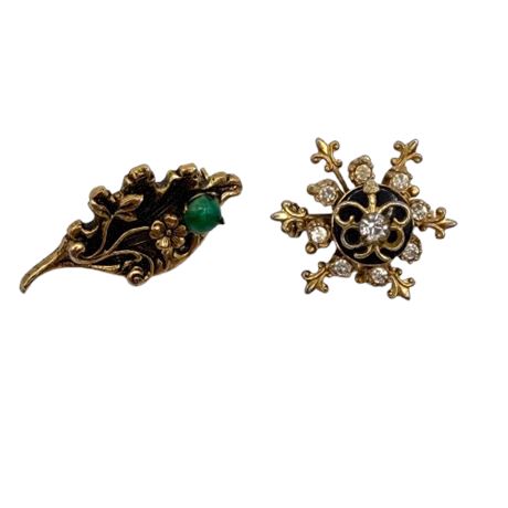 Two Small Gold Tone Pins
