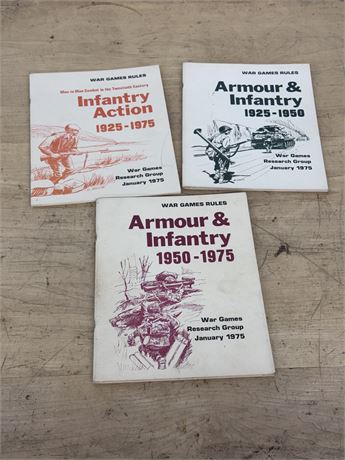 Three (3) War Games Rules Books