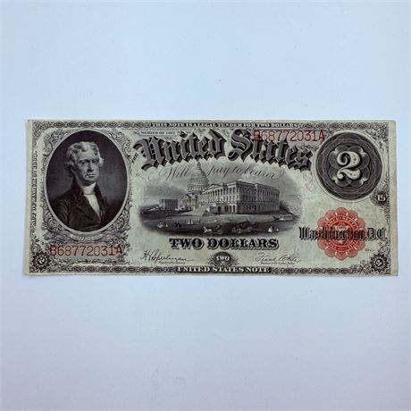 UNC 1917 $2 Red Seal Legal Tender Note