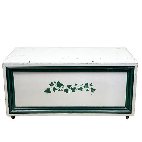 Hand_Painted Wooden Chest on Wheels