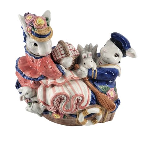 Fitz & Floyd Bustles and Beaus Boat Candy Jar