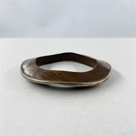Chic Midcentury Sterling + Wood Bangle