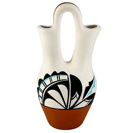 Jemez Pueblo Pottery Ceramic Wedding Vase Signed by Artist