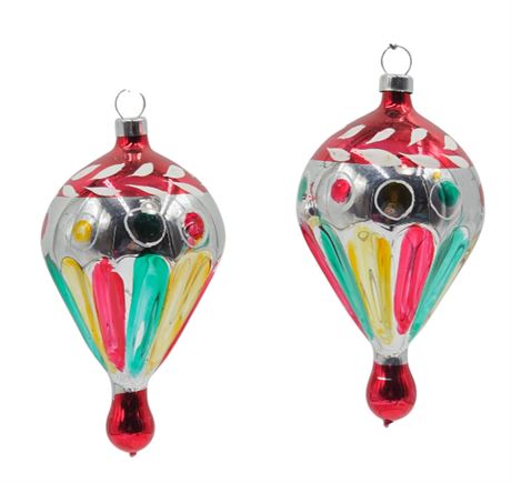 Large 5" VTG Fluted Air-Balloon, Glass Ornaments