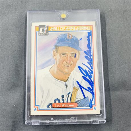Ted Williams Auto 1983 Donruss Hall of Fame Heroes