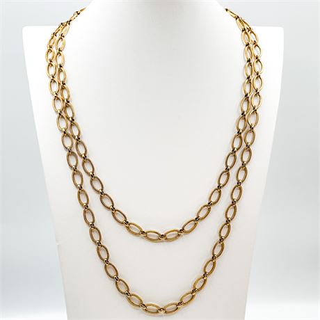 Vintage Monet Gold Tone Chain Link Necklace