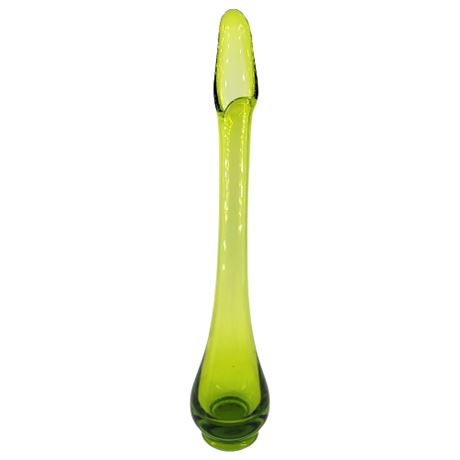 Mid-Century L.E. Smith Simplicity Green 12" Swung Glass Vase
