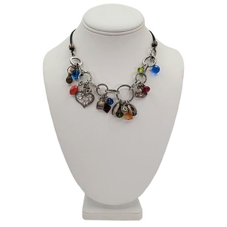 Chico's Dream/Wish Charm Cluster Necklace