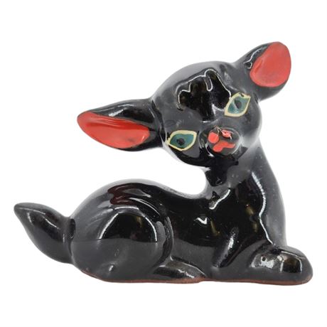 Vintage Japanese Redware Deer Fawn Figurine