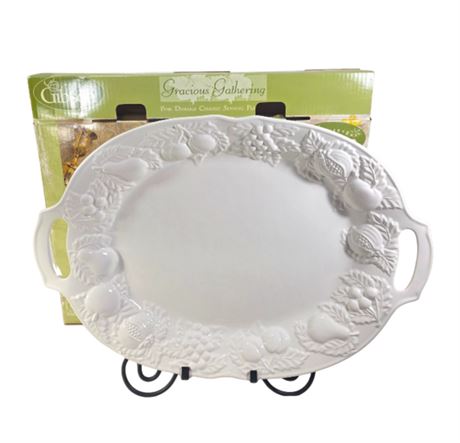 XL Size, White Embossed, Gibson Serving Platter