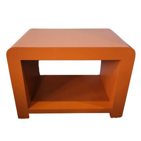 Orange Nordic Style Cube Solid Wood End Table